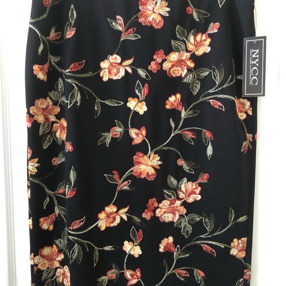 New York Clothing Company Black Embroidered Skirt M - Picture 2 of 8